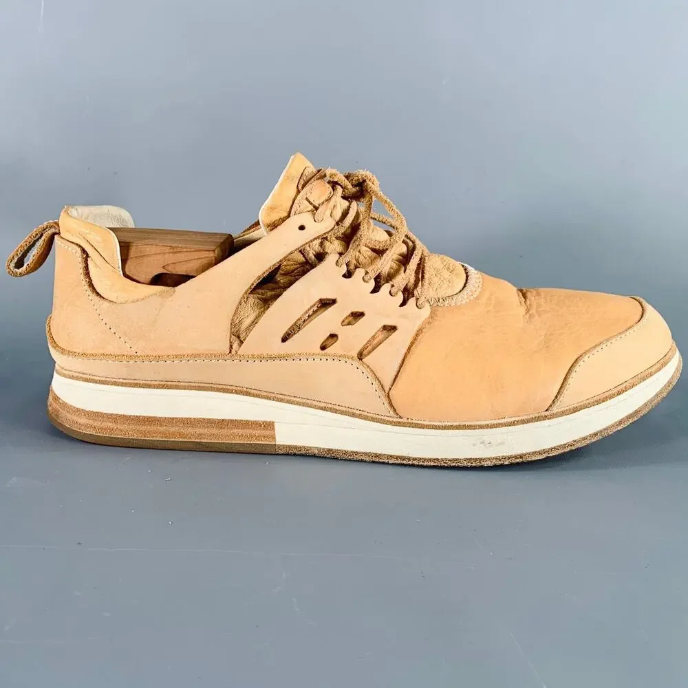 HENDER SCHEME Size 12 MIP-12 Beige Natural Leather Lace-Up Sneakers